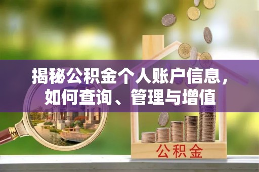 南宫揭秘公积金个人账户信息，如何查询、管理与增值