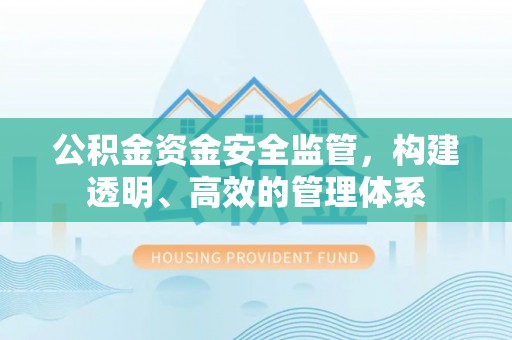 南宫公积金资金安全监管，构建透明、高效的管理体系