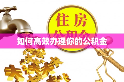 南宫如何高效办理你的公积金