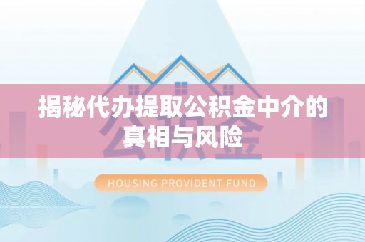 南宫揭秘代办提取公积金中介的真相与风险